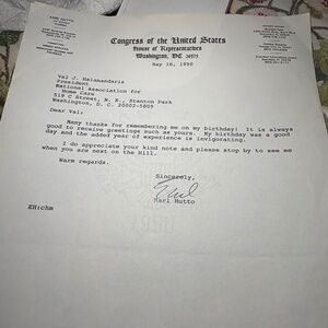 🇺🇸 Congressman Earl Hutto — 1990 Signed Autograph Letter | Florida Democrat